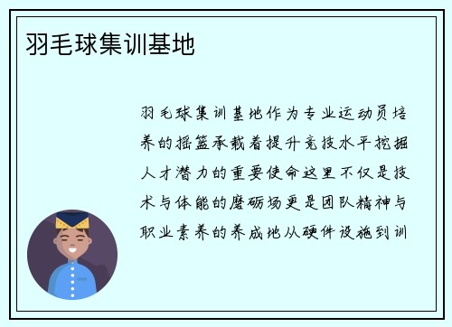 羽毛球集训基地
